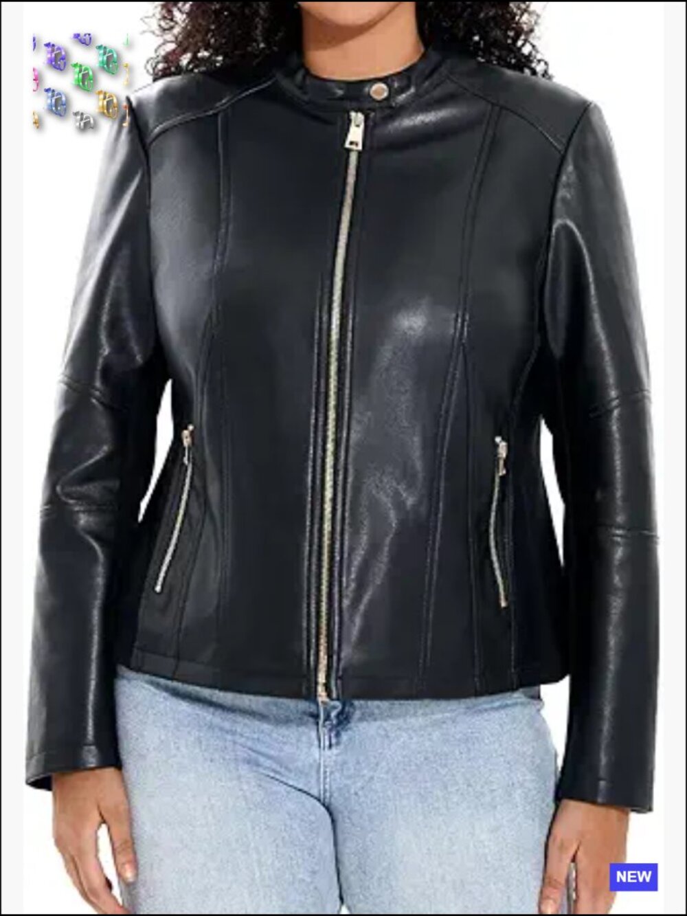Faux Leather Moto Jacket Plus Size Zip Up Biker Coat Oversized Y2K Street Style
